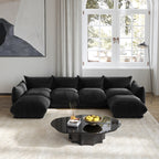 6-Seater Modular U-Shaped Sectional with Double Chaise in Chenille