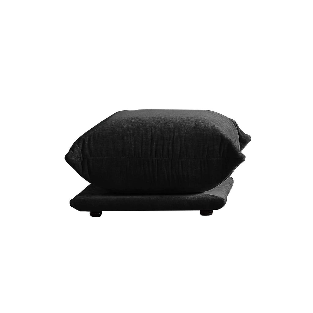Modular Overstuffed Ottoman in Black