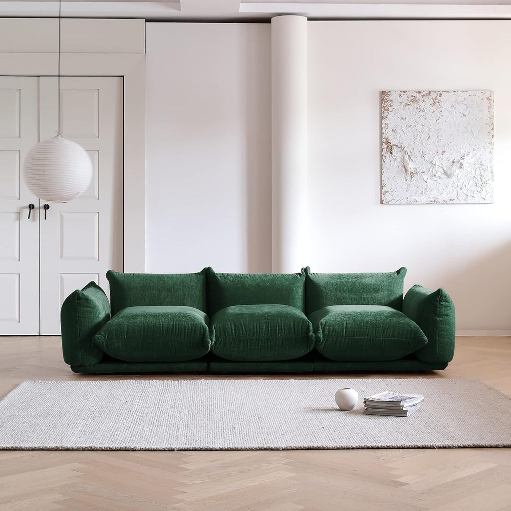 Modular Overstuffed 3-Seater in Emerald Green