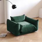 Modular Overstuffed Armchair in Emerald Green