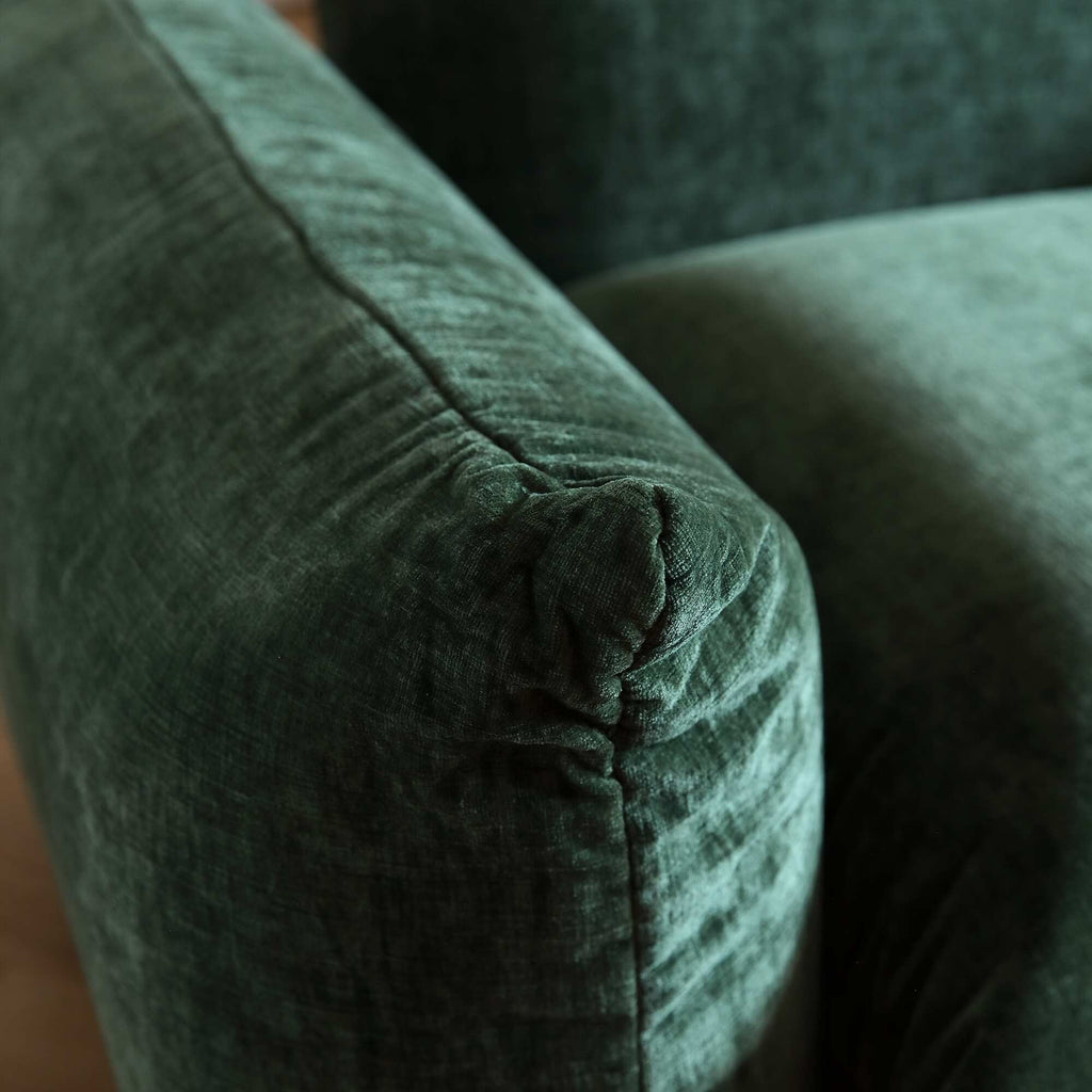 Modular Overstuffed Armchair in Emerald Green