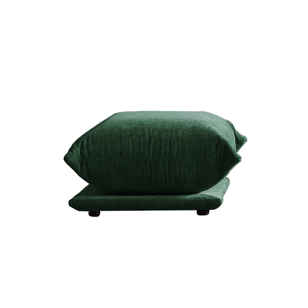 Modular Overstuffed Ottoman in Emerald Green