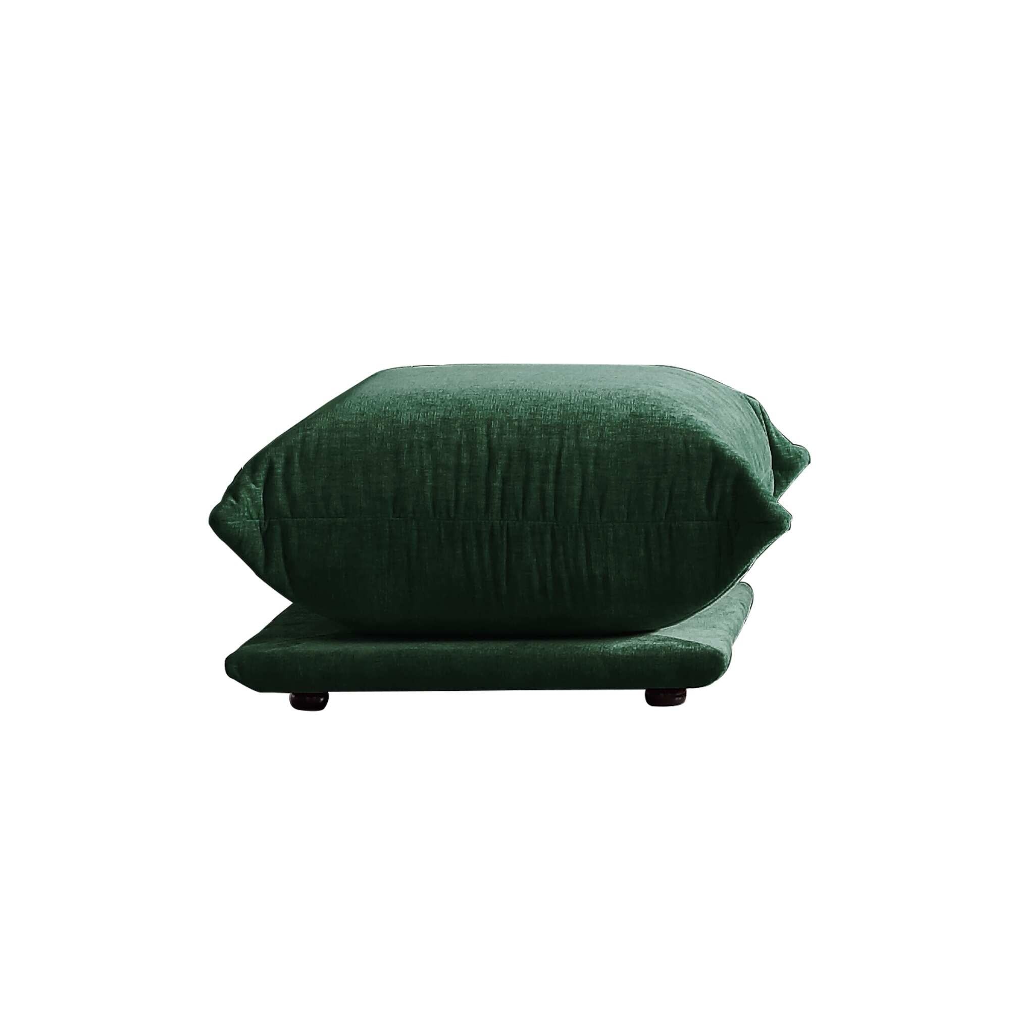 Modular Overstuffed Ottoman in Emerald Green