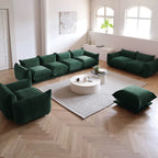Modular Overstuffed Ottoman in Emerald Green