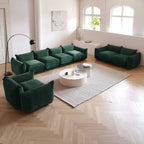 Modular Overstuffed Armchair in Emerald Green
