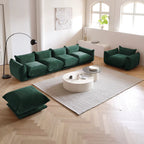Modular Overstuffed Ottoman in Emerald Green