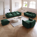 Modular Overstuffed Ottoman in Emerald Green