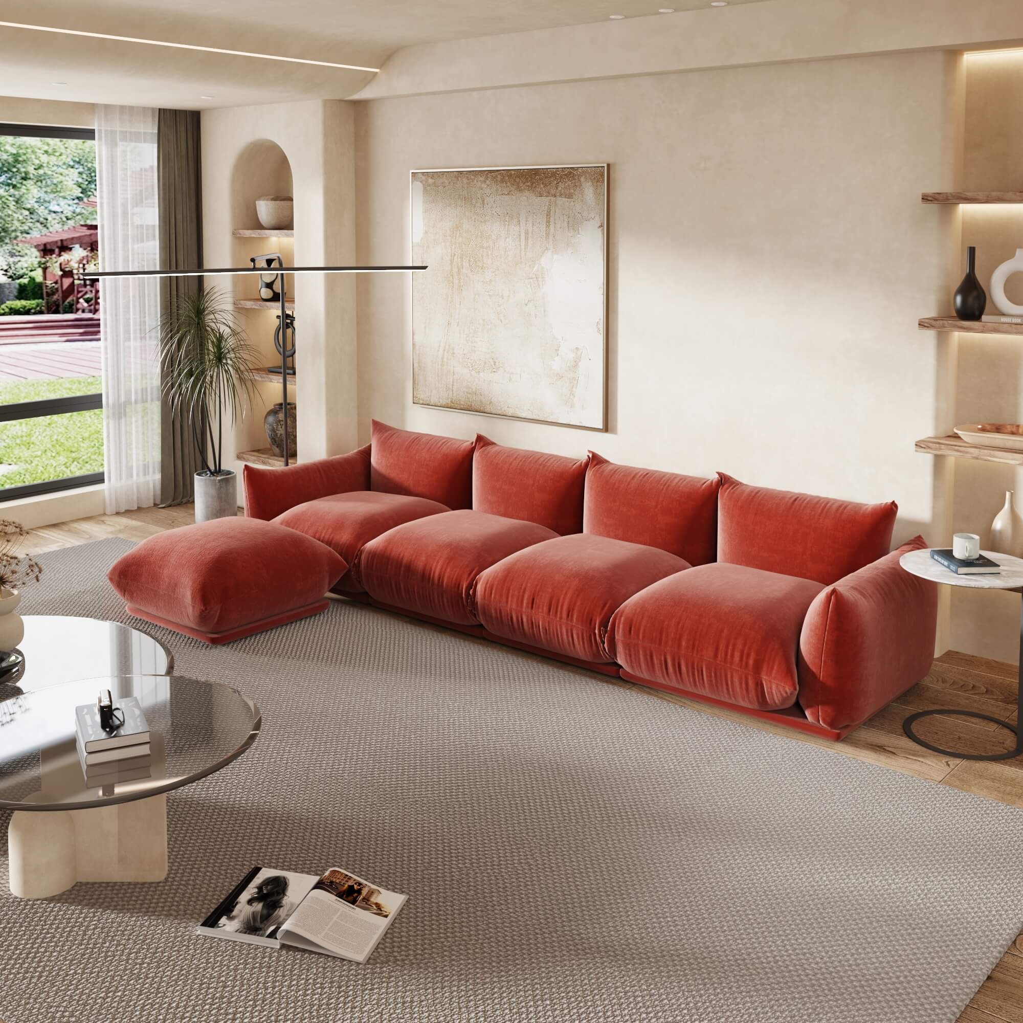 4-Seater Modular Sofa in Chenille