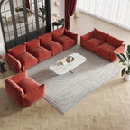 Modular Overstuffed 4-Seater in Blood Orange