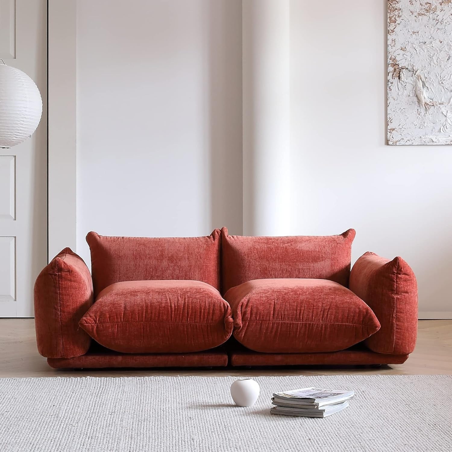 Modular Overstuffed 2-Seater in Blood Orange
