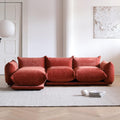 Modular Overstuffed 3-Seater L-Shaped Sectional in Blood Orange