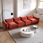 Modular Overstuffed 4-Seater in Blood Orange