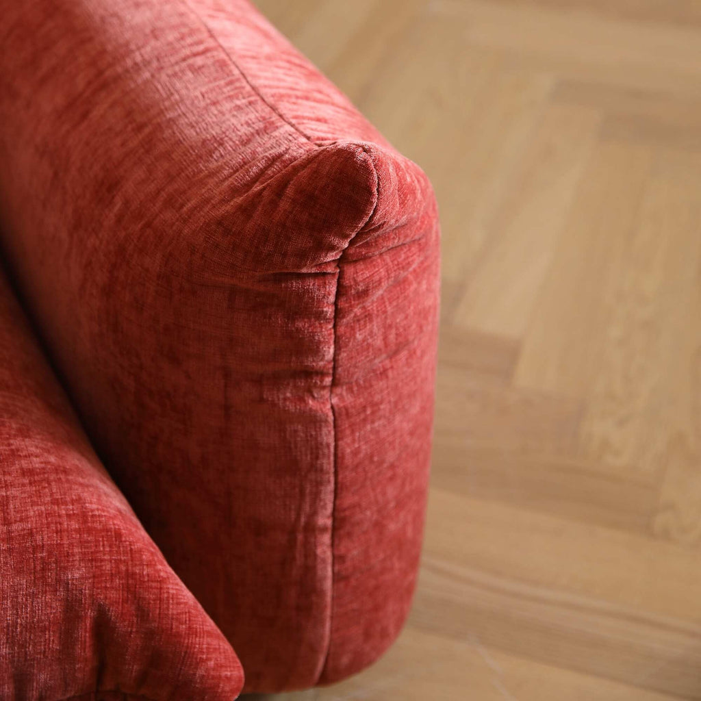 Modular Overstuffed Armchair in Blood Orange