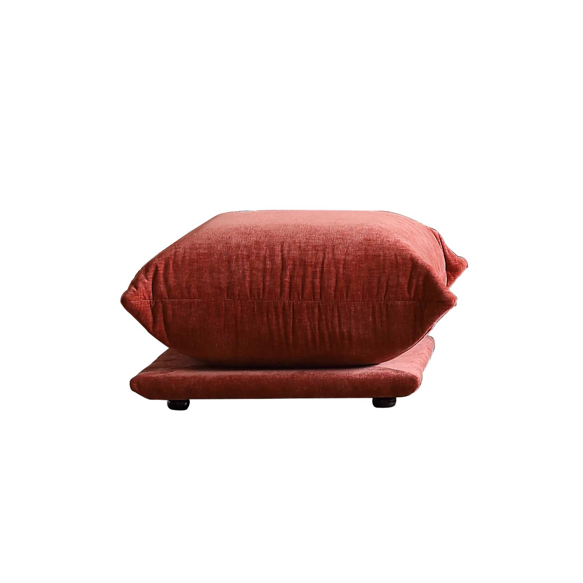 Modular Overstuffed Ottoman in Blood Orange