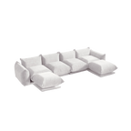 6-Seater Modular U-Shaped Sectional with Double Chaise in Chenille