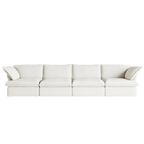 White 4-seater sofa on a white background