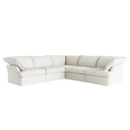 White sectional corner 5-seat sofa on a white background