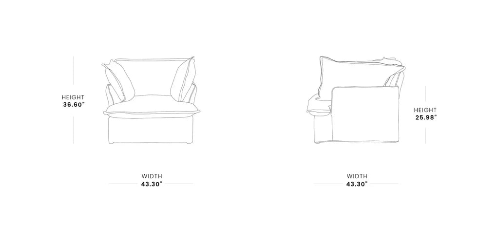 Modular Washable Armchair in Beige