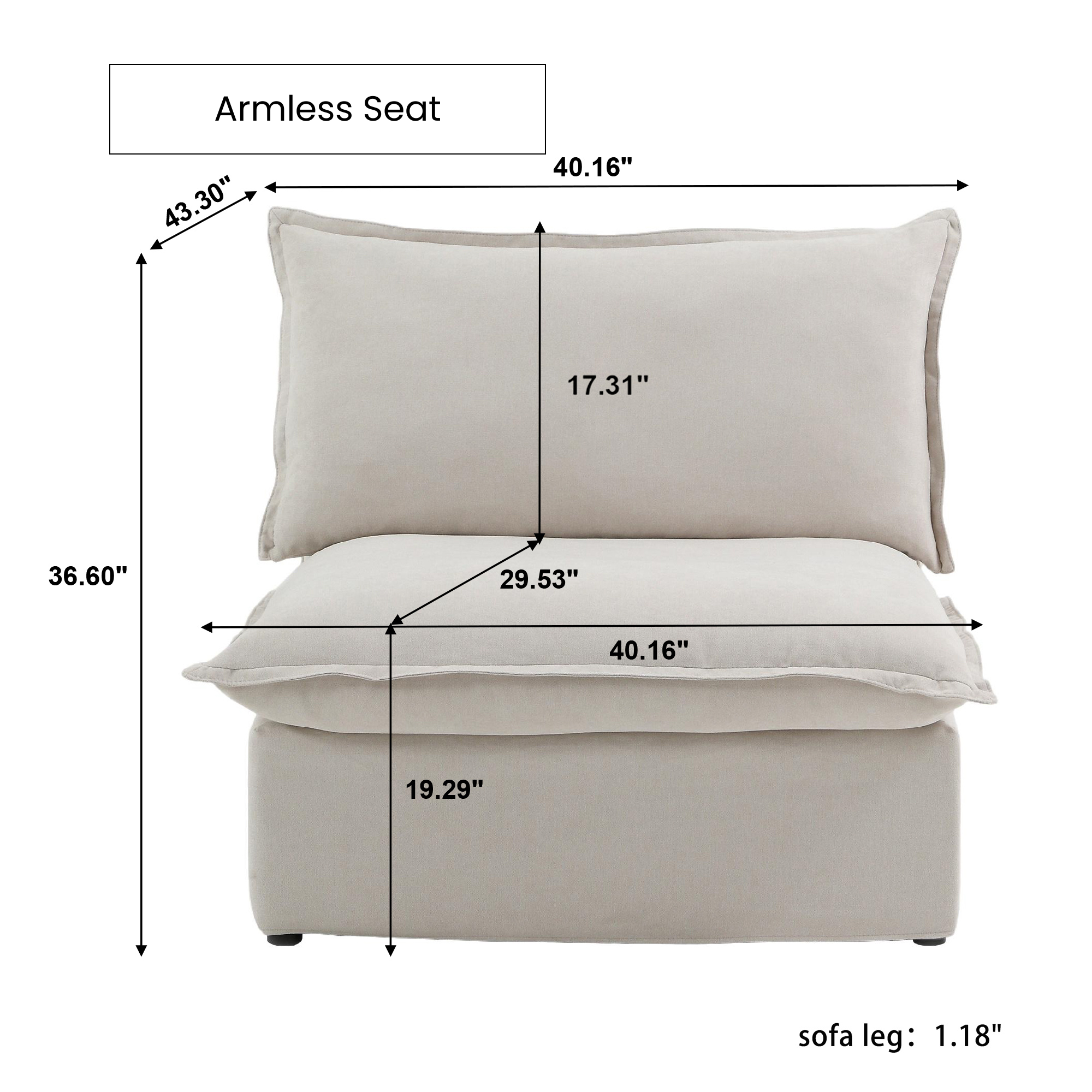 Cover Set - Armless  | Velvet/Linen