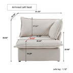 Modular Washable End Chair - Left in Red