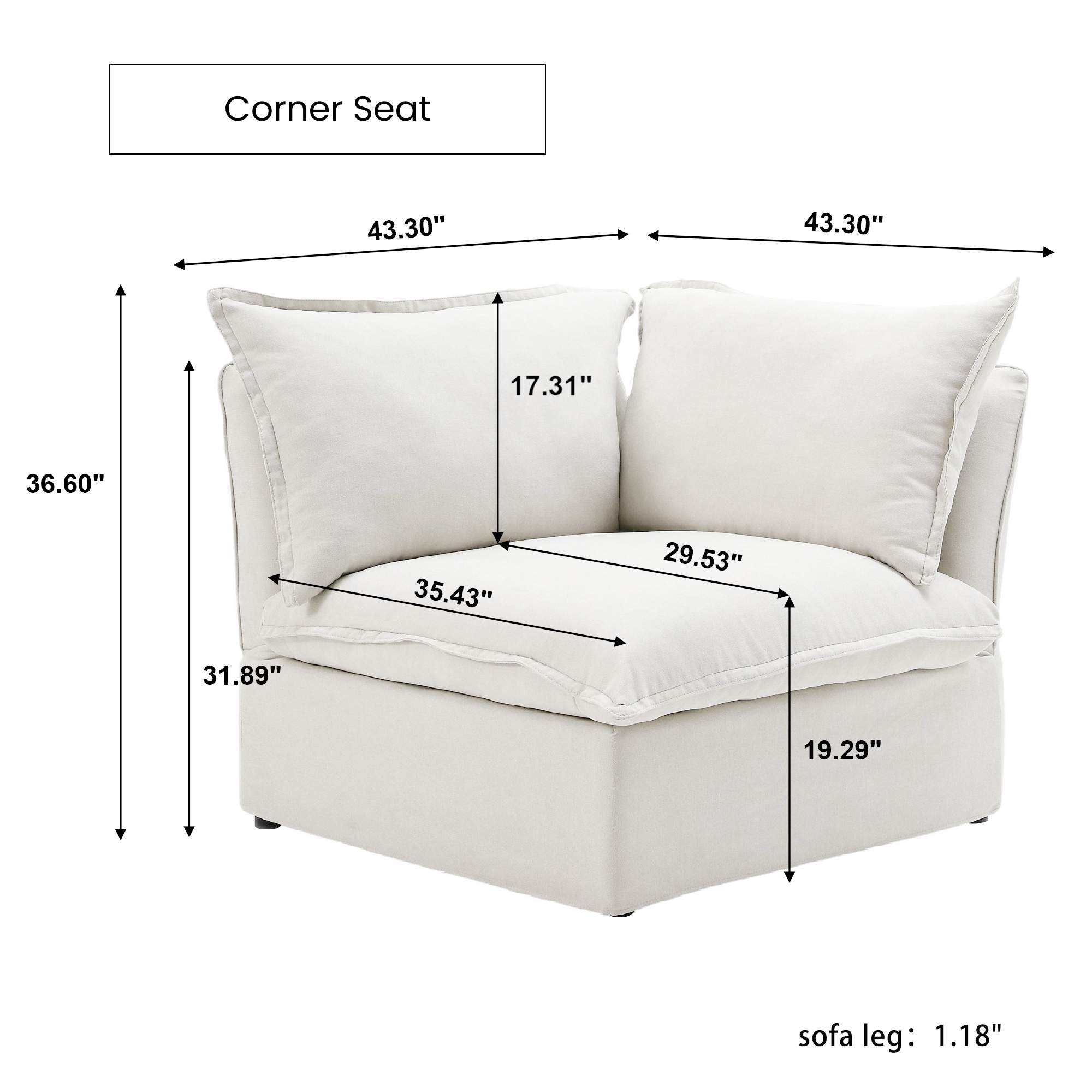 Cover Set - Corner Seat | Velvet/Linen