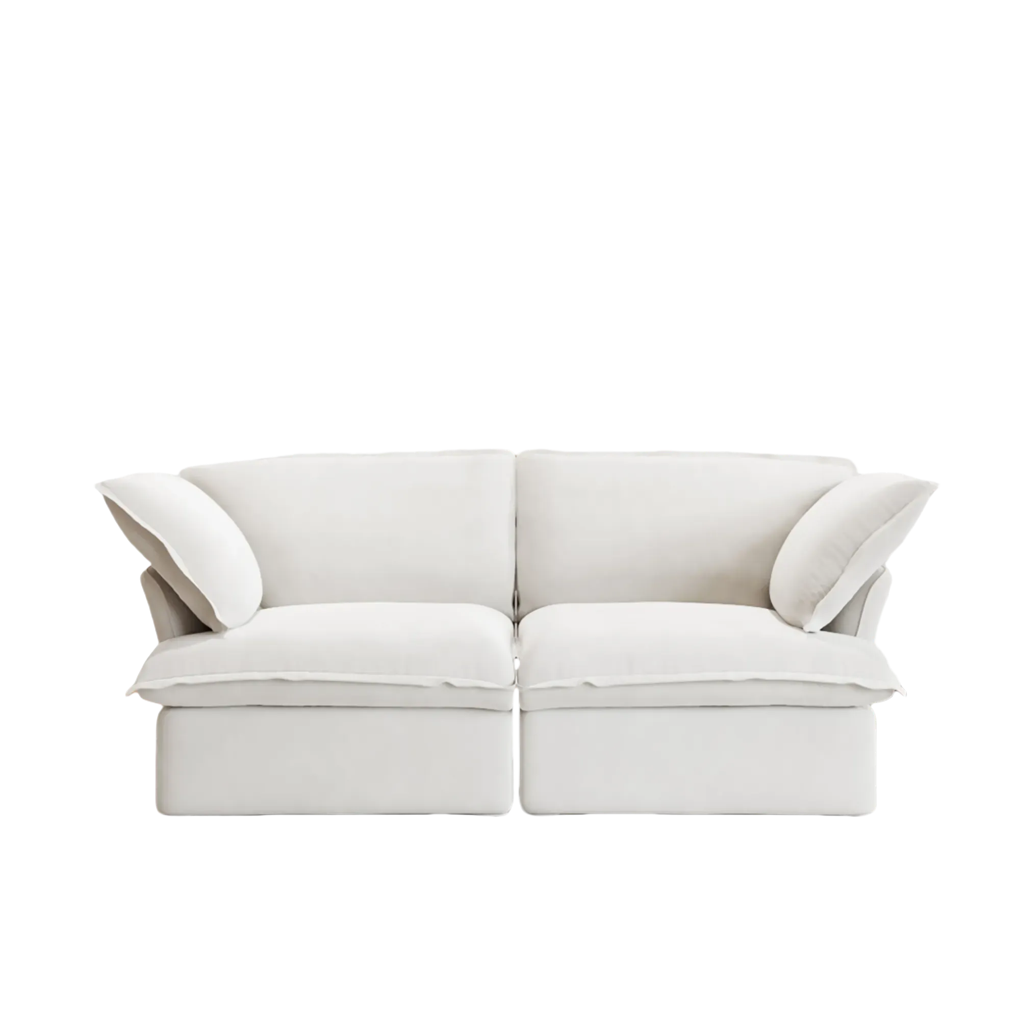 White sofa on a white background