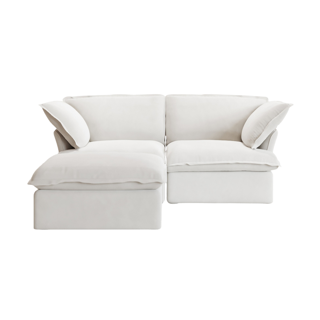 White sectional sofa on a white background