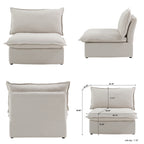Modular Washable Armless Chair in White