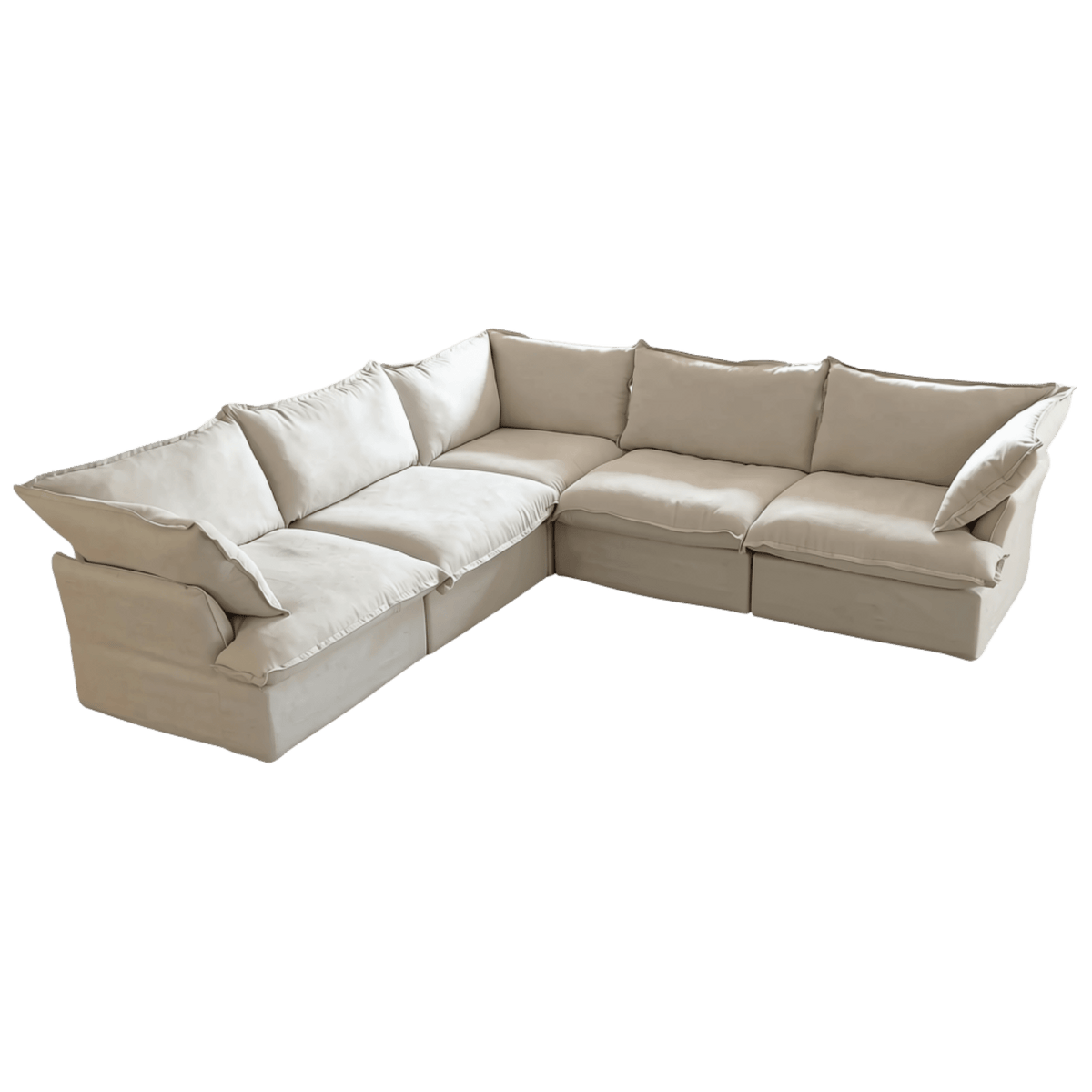 Washable Flared Arm 5-Seater Corner Sectional