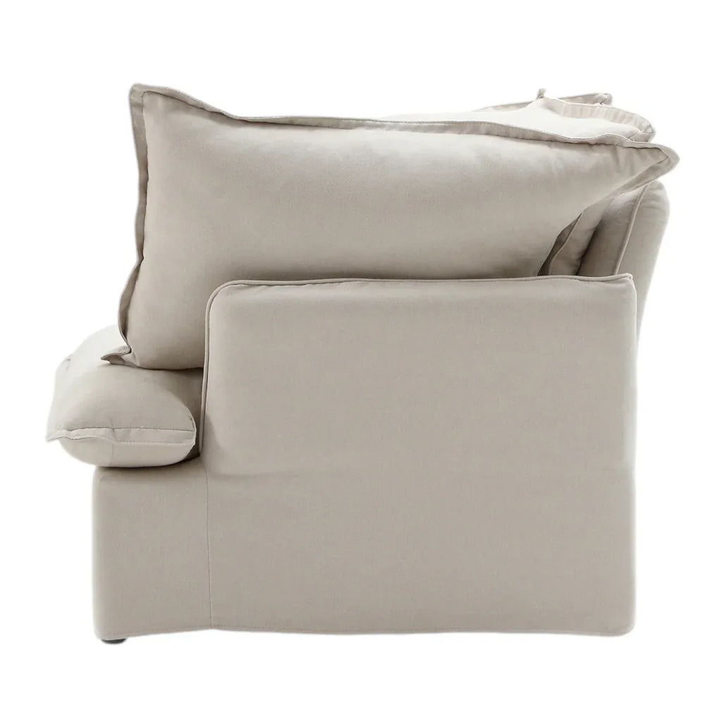 Slipcover Only - Modular Washable End Chair - Left in Beige