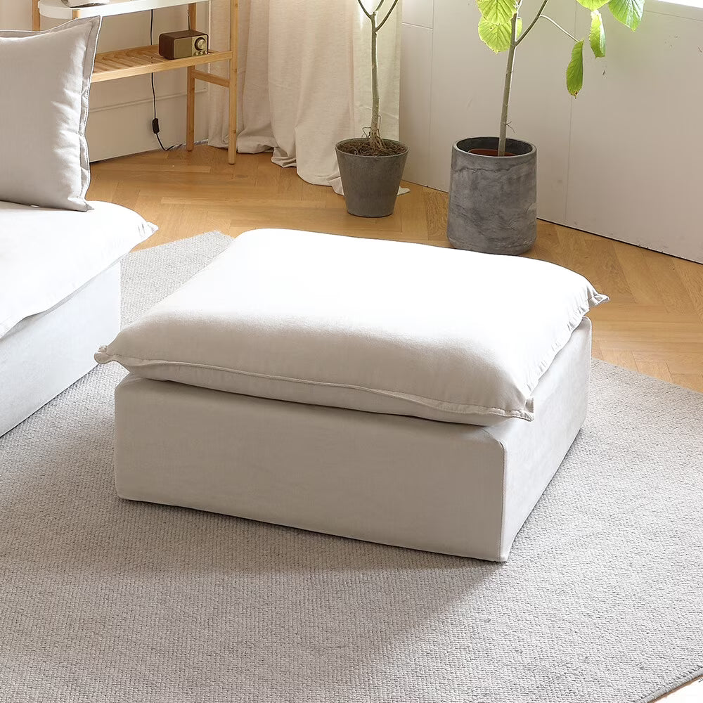 Modular Washable Ottoman in Beige