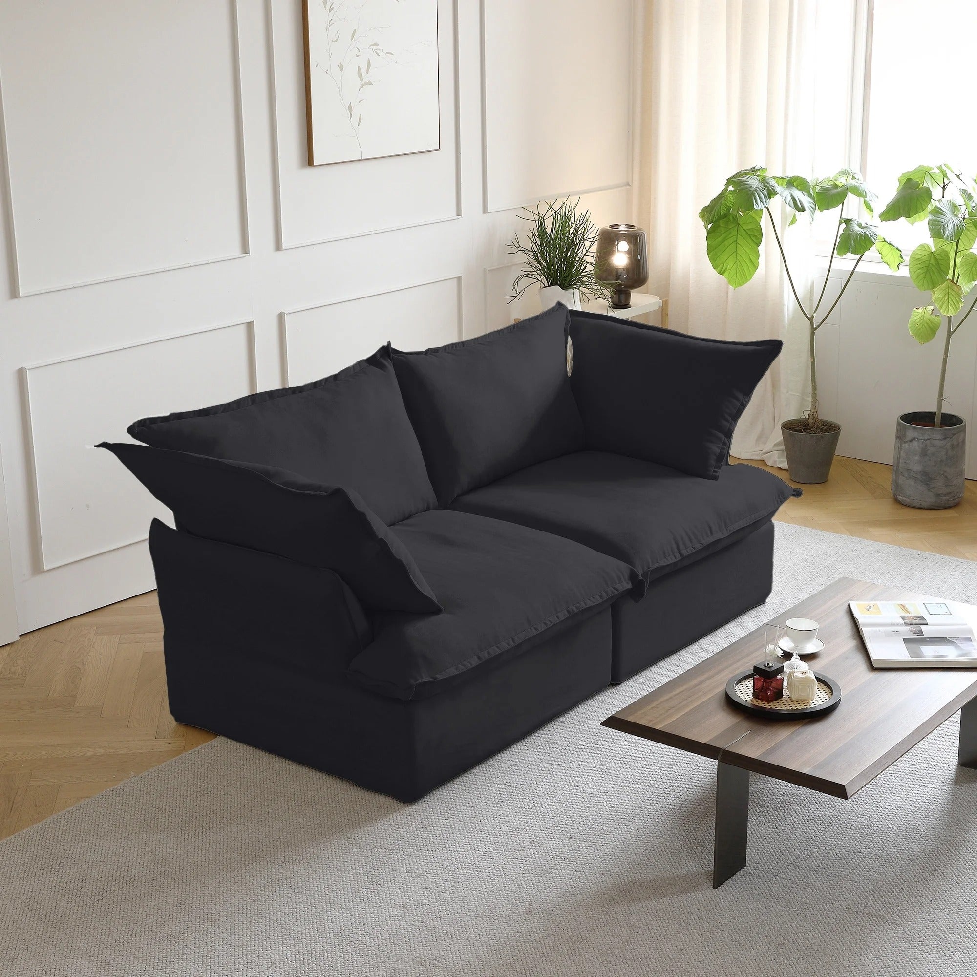 Modular Washable 2-Seater in Black