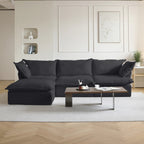 Modular Washable 3-Seater L-Shaped Sectional in Black