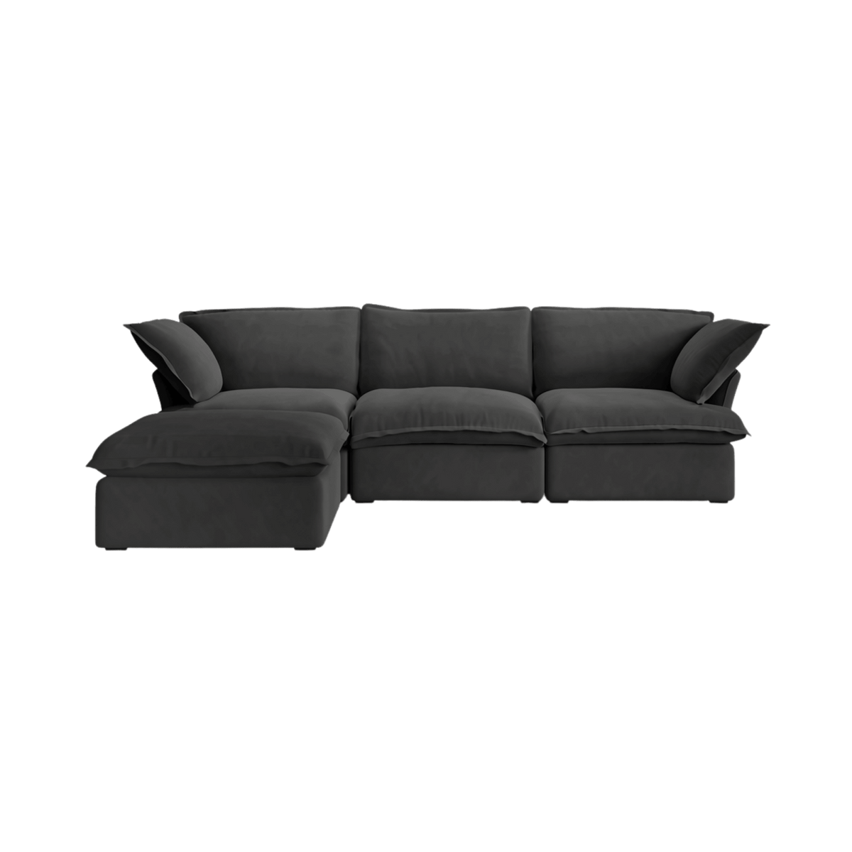 Washable Flared Arm 3-Seater L-Shaped Sectional + Ottoman