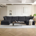 Modular Washable 4-Seater U-Shaped Sectional in Black