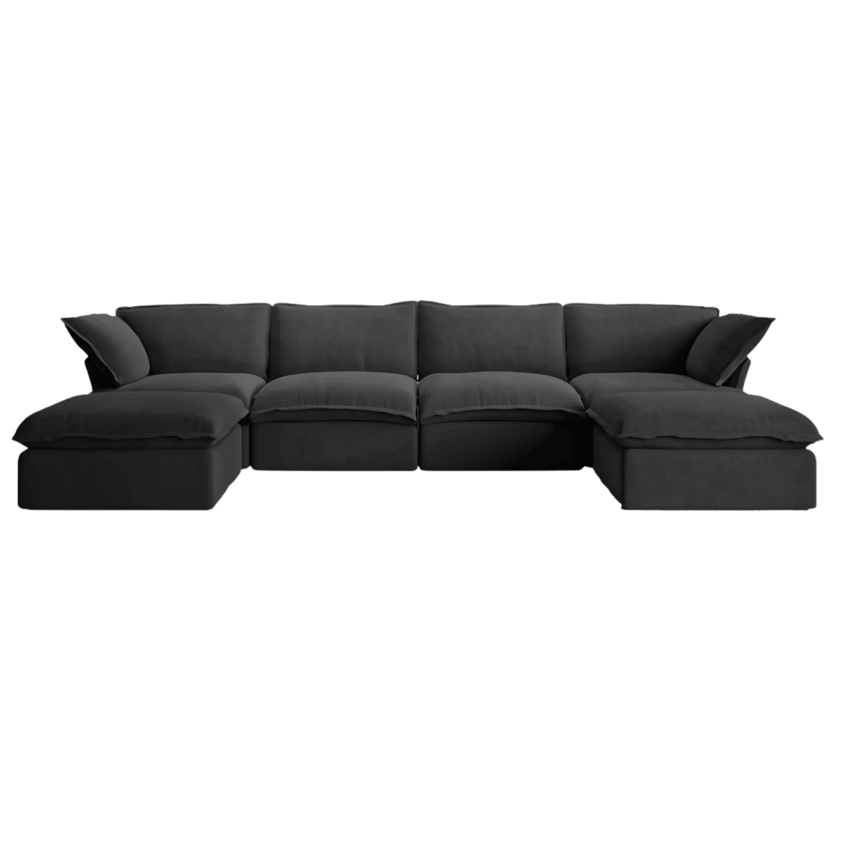 Washable Flared Arm 4-Seater U-Shaped Sectional + 2 Ottomans