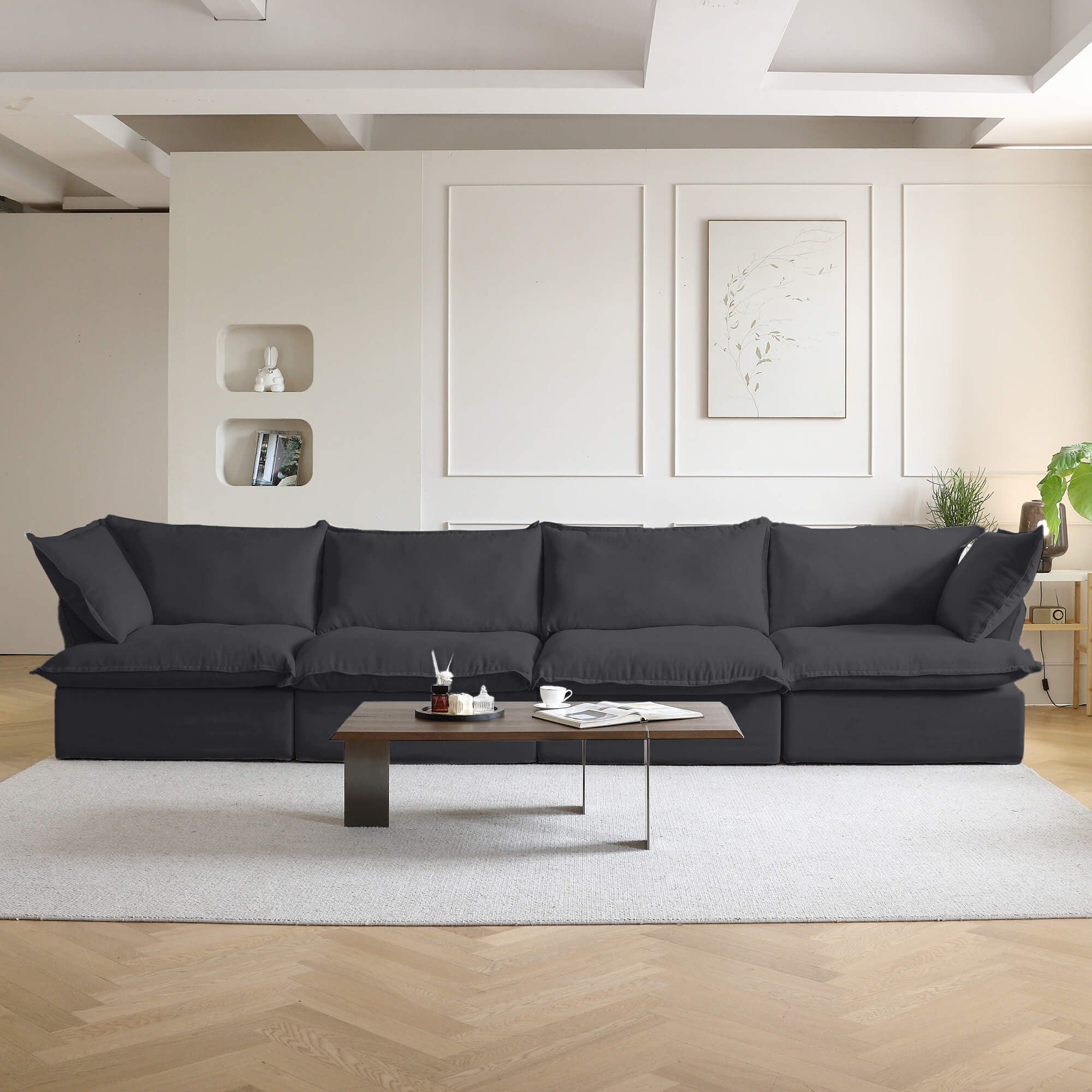 Modular Washable 4-Seater in Black