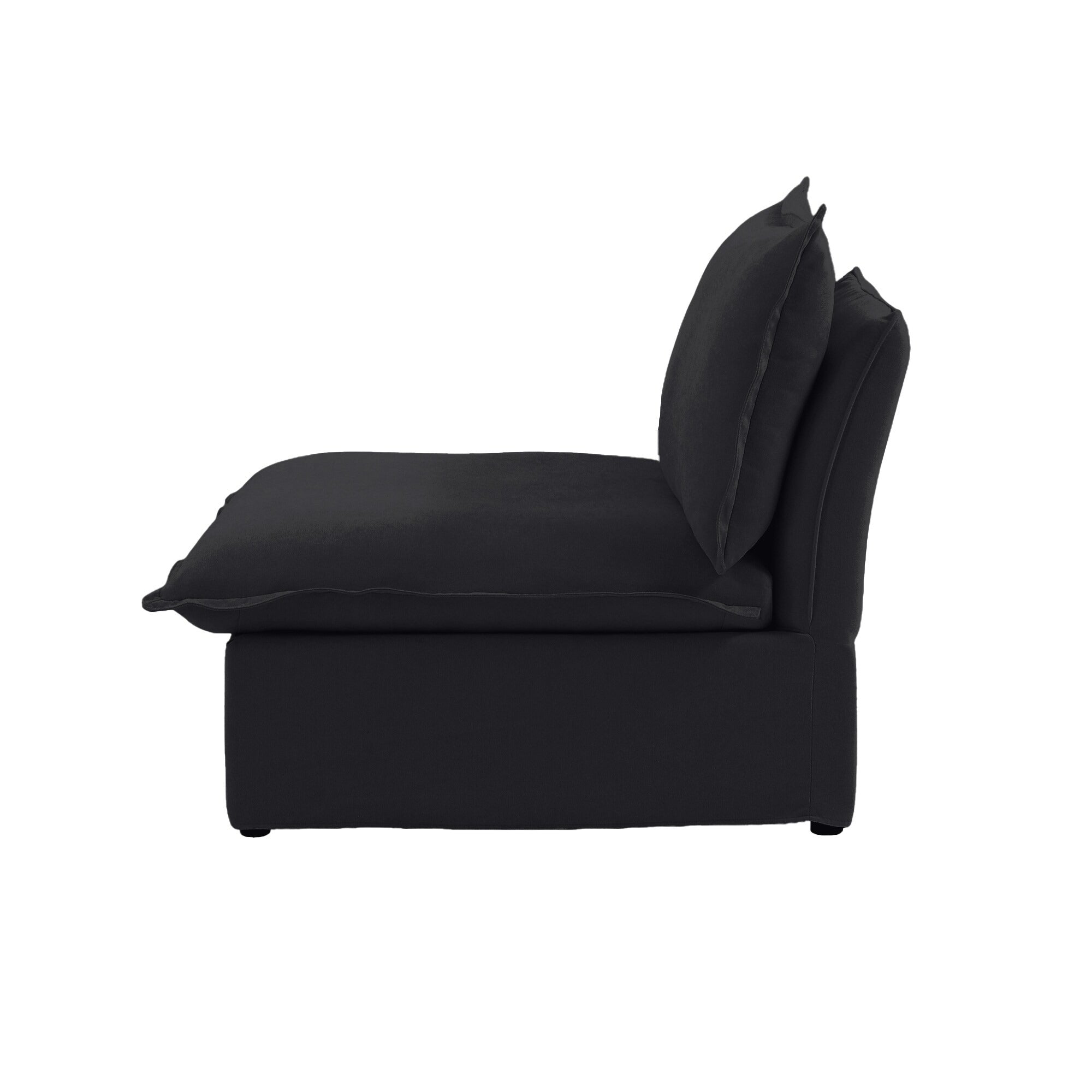 Modular Washable Armless Chair in Black