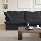 Modular Washable 4-Seater U-Shaped Sectional in Black