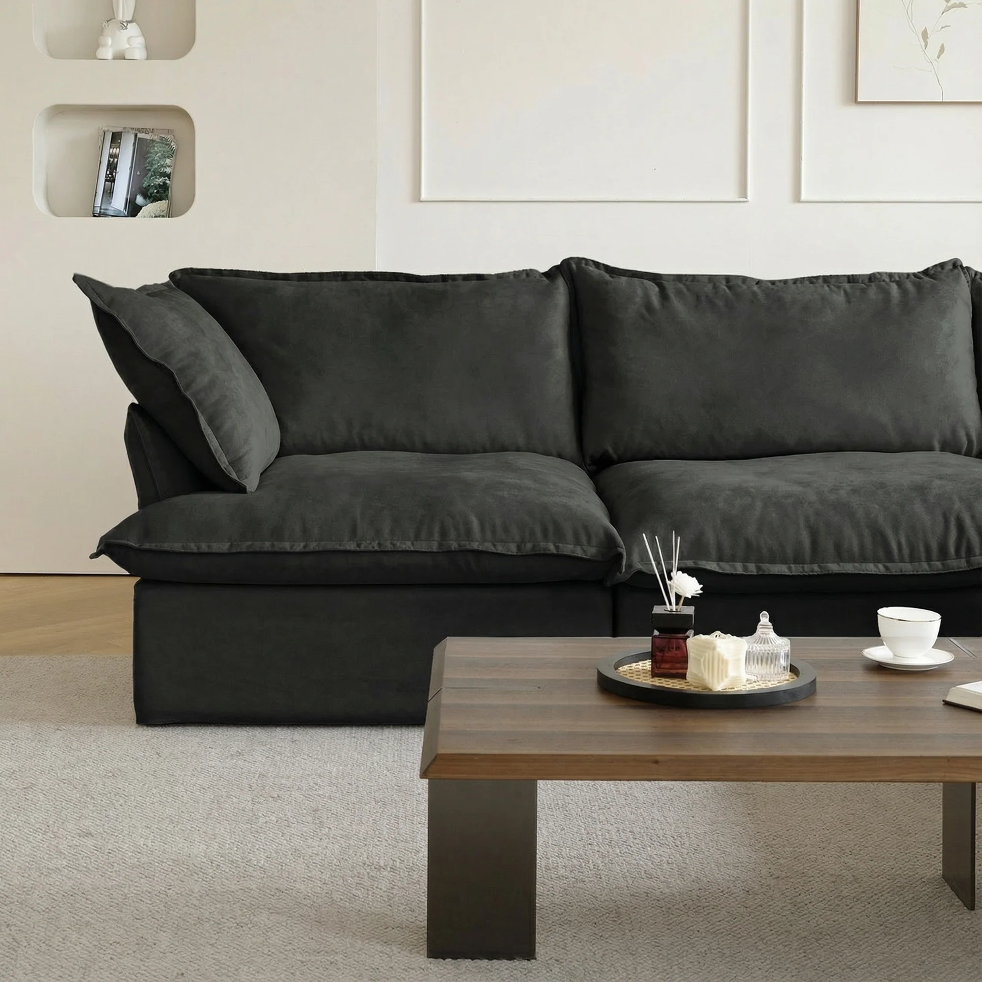 Modular Washable End Chair - Right in Black