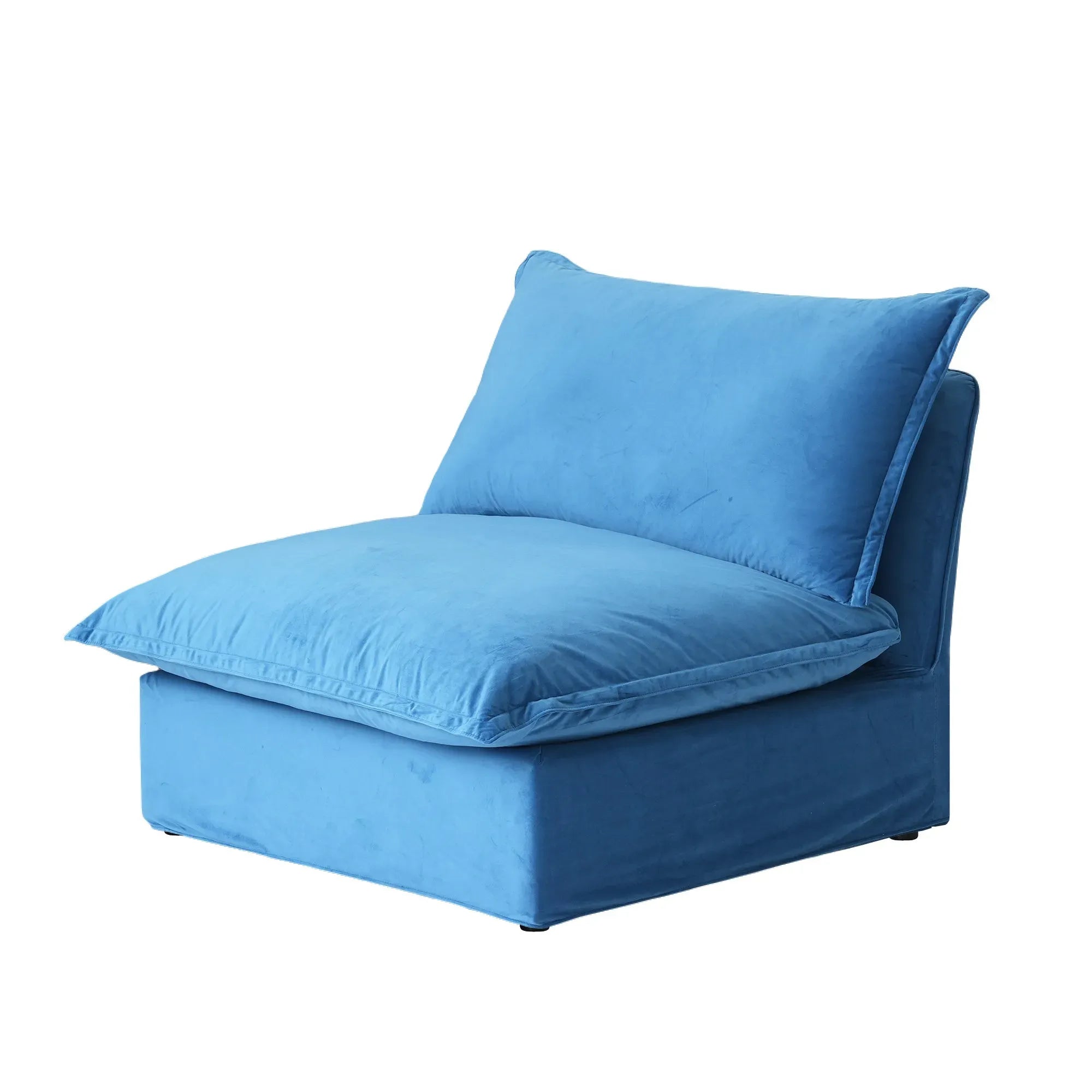 Slipcover Only - Modular Washable Armless Chair in Blue