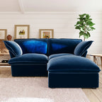 3-Seater Modular Sofa with Chaise in Velvet