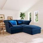 3-Seater Modular Sofa with Chaise in Velvet