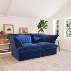 2-Seater Modular Loveseat in Velvet