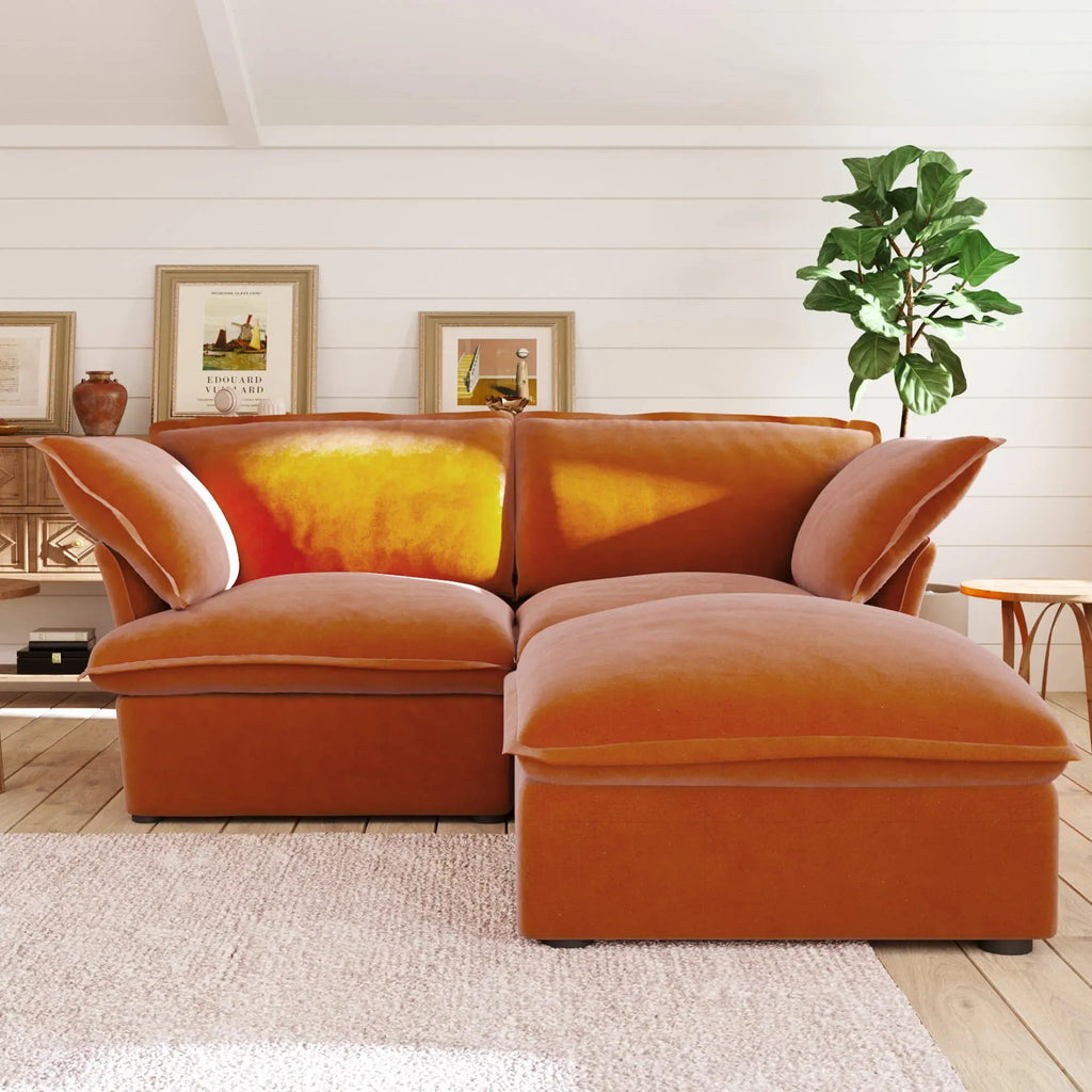 3-Seater Modular Sofa with Chaise in Velvet