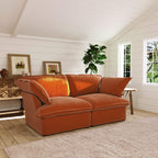 2-Seater Modular Loveseat in Velvet