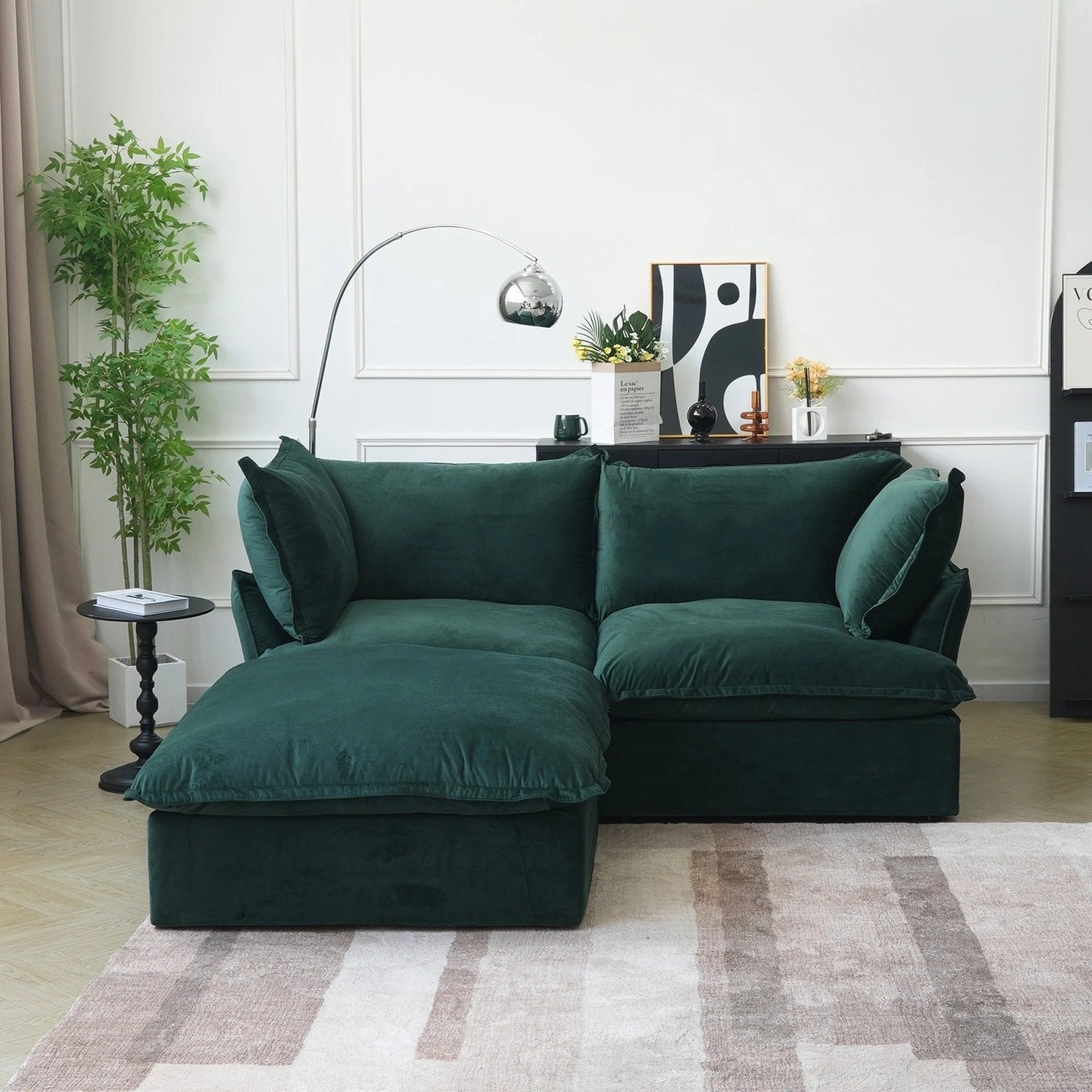 Modular Washable 2-Seater Sectional in Green