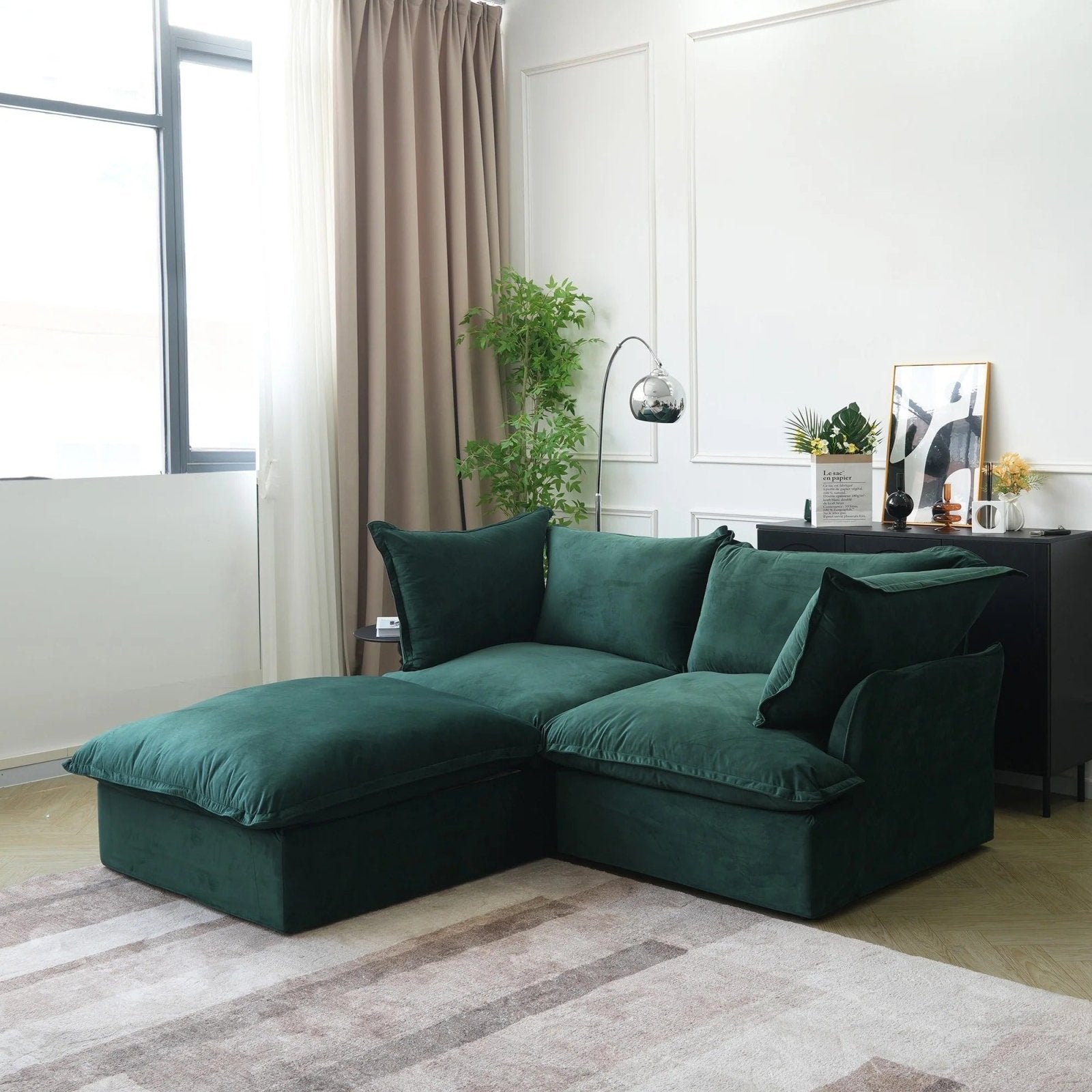 Modular Washable 2-Seater Sectional in Green