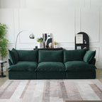 Green 3-seat sectional sofa in a light modern living room