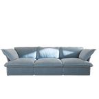 Light blue 3-seater sofa on a white background